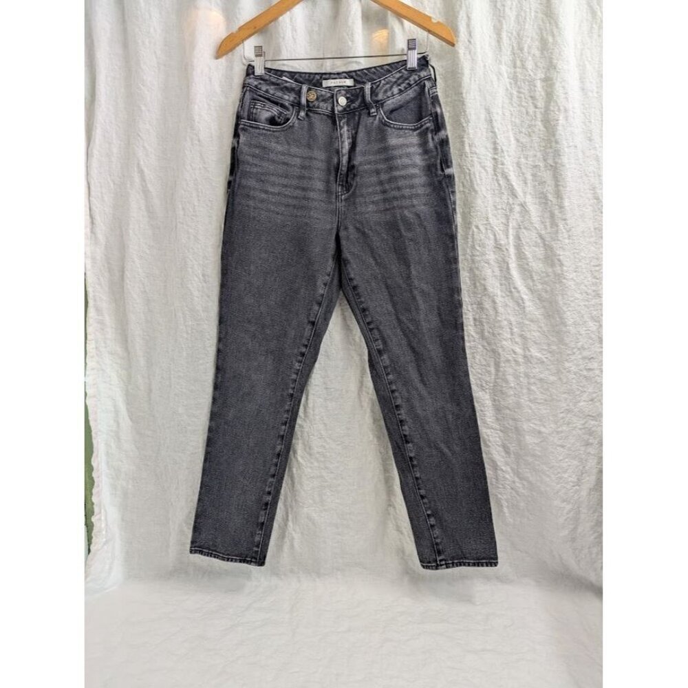 PACSUN Black Wash Denim Mom Jean Size 26 High Rise Straight Leg 28" inseam H12